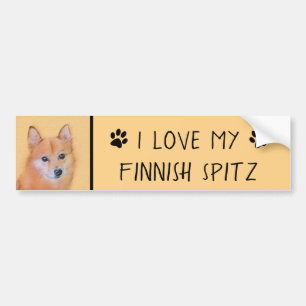 Finsk slitz-målning - Cute Original Hund Art Bildekal