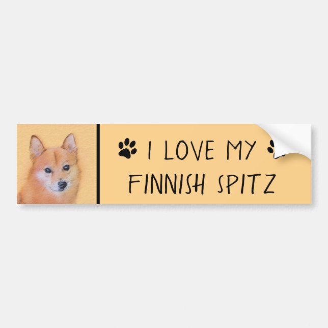 Finsk slitz-målning - Cute Original Hund Art Bildekal (Framsidan)