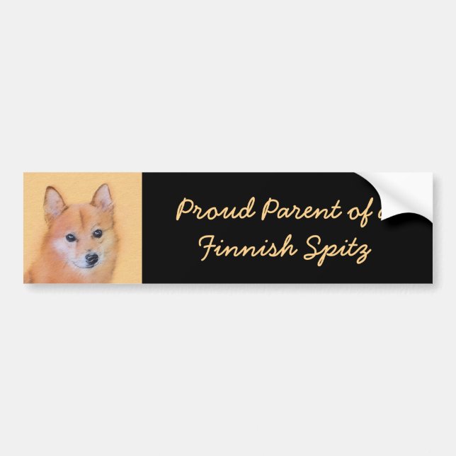 Finsk slitz-målning - Cute Original Hund Art Bildekal (Framsidan)