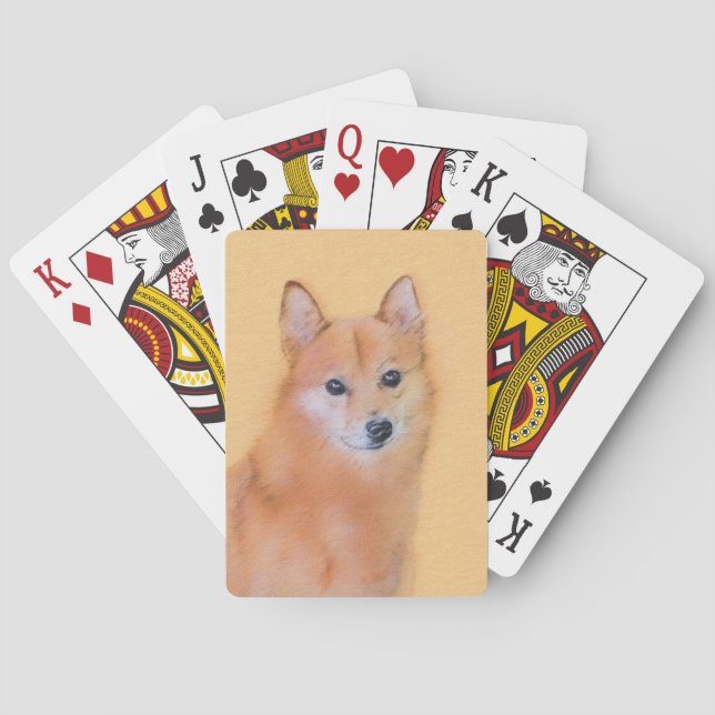Finsk slitz-målning - Cute Original Hund Art Casinokort (Baksidan)