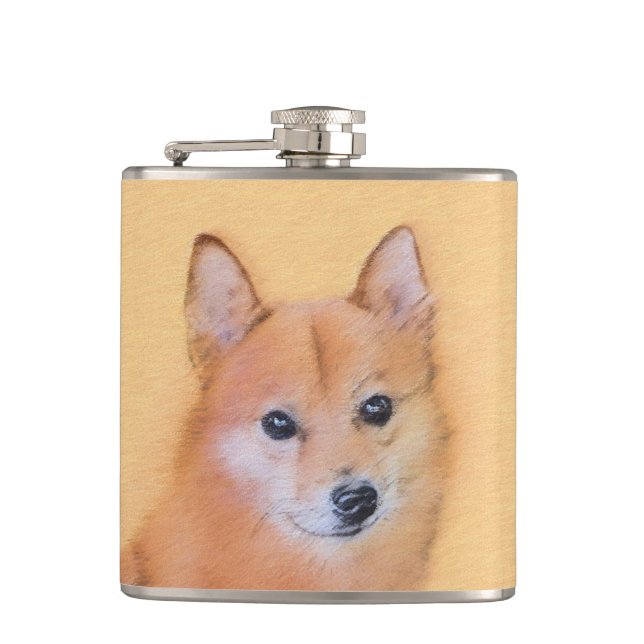 Finsk slitz-målning - Cute Original Hund Art Fickplunta (Framsidan)