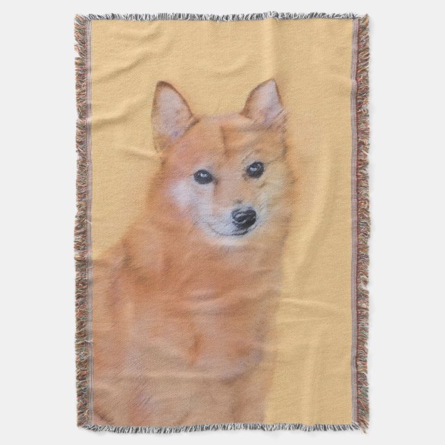 Finsk slitz-målning - Cute Original Hund Art Filt (Framsidan Vertikal)