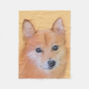 Finsk slitz-målning - Cute Original Hund Art Fleecefilt