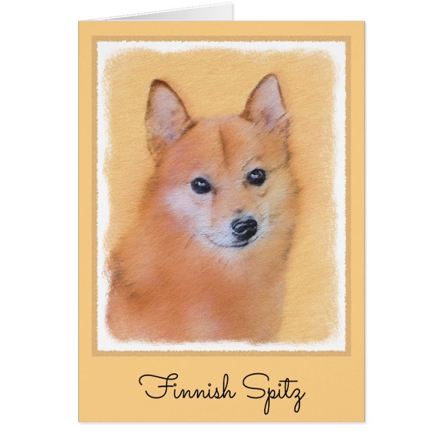 Finsk slitz-målning - Cute Original Hund Art Hälsningskort (Framsidan)