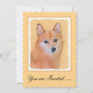 Finsk slitz-målning - Cute Original Hund Art Inbjudningar
