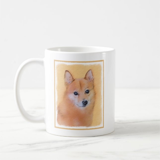 Finsk slitz-målning - Cute Original Hund Art Kaffemugg (Vänster)