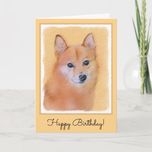 Finsk slitz-målning - Cute Original Hund Art Kort (Framsida)