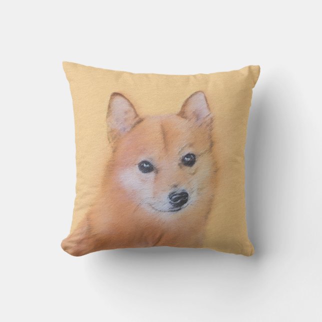 Finsk slitz-målning - Cute Original Hund Art Kudde (Framsida)