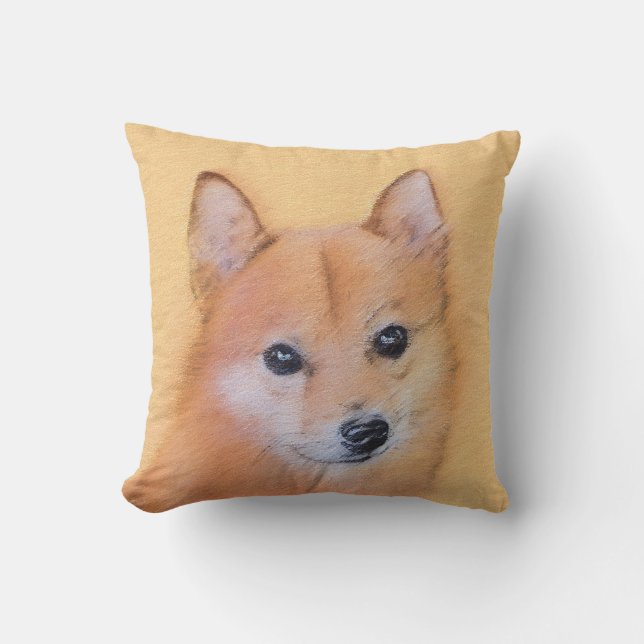 Finsk slitz-målning - Cute Original Hund Art Kudde (Framsida)