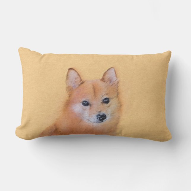 Finsk slitz-målning - Cute Original Hund Art Lumbarkudde (Framsida)