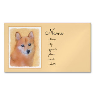 Finsk slitz-målning - Cute Original Hund Art Magnetiska Visitkort