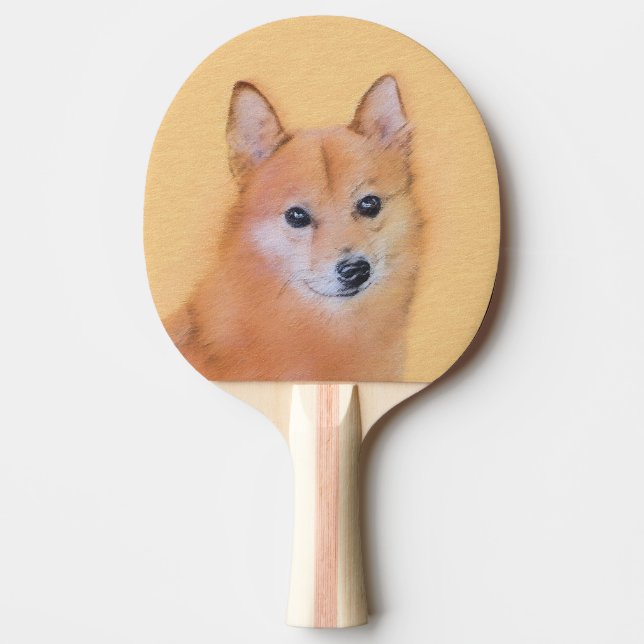 Finsk slitz-målning - Cute Original Hund Art Pingisracket (Framsidan)