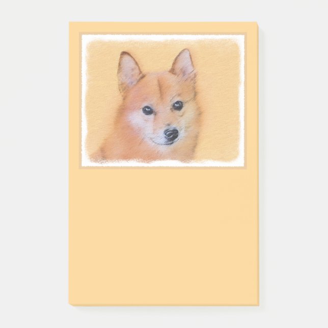 Finsk slitz-målning - Cute Original Hund Art Post-it Block (Framsida)
