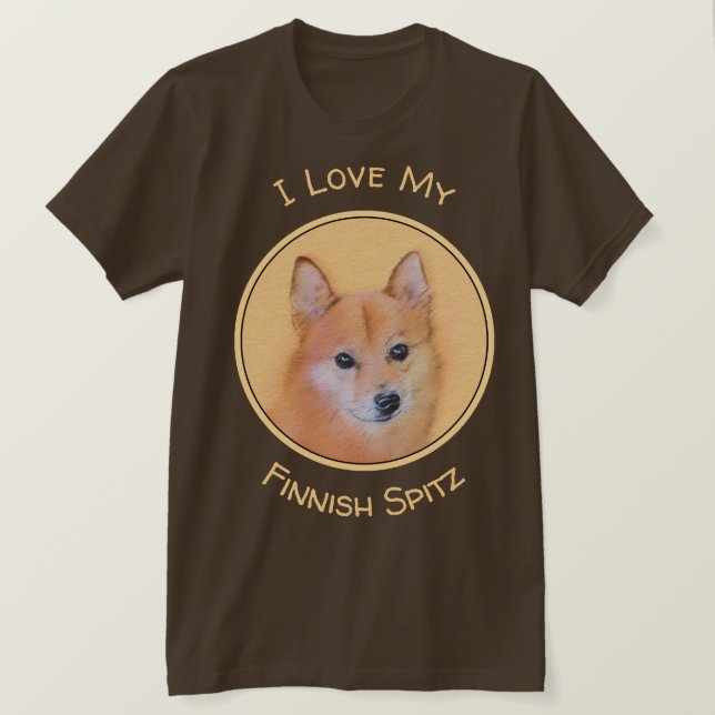 Finsk slitz-målning - Cute Original Hund Art T Shirt (Design framsida)