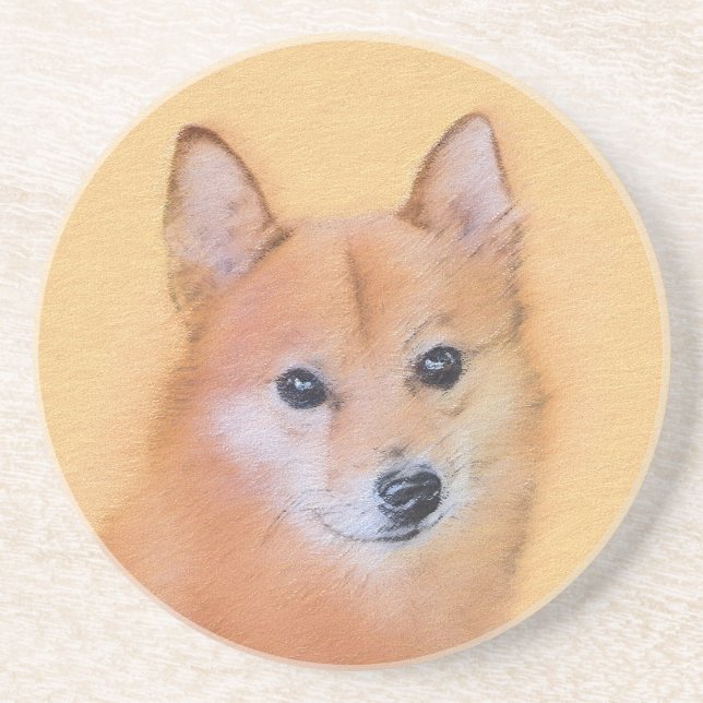 Finsk slitz-målning - Cute Original Hund Art Underlägg (Framsidan)
