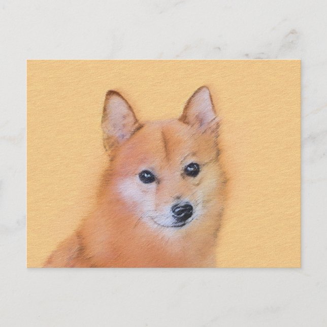 Finsk slitz-målning - Cute Original Hund Art Vykort (Framsida)