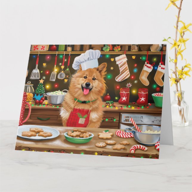 Finsk Spets Holiday Baking: Festiv jul Kort (Gul blomma)