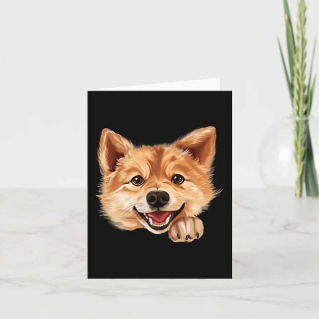 Finsk spets hund mamma pappa kikande valp kort (Framsida)