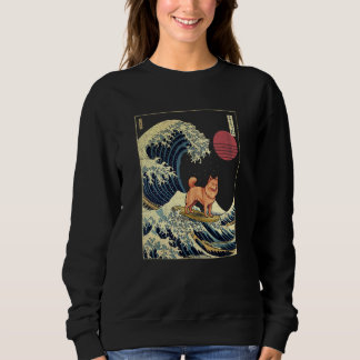 Finsk Spets Japanska Kanagawa-vågen Surfande hund T Shirt