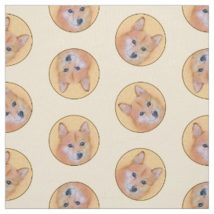 Finsk spitz Painting Cute Original Pet Hund Art Tyg