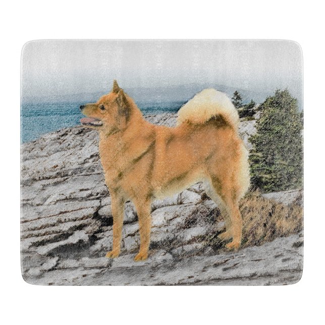 Finsk spitz vid Seashore Painting - Hund Art (Framsidan)