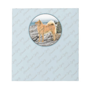 Finsk spitz vid Seashore Painting - Hund Art Anteckningsblock