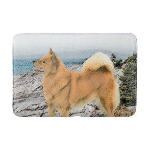 Finsk spitz vid Seashore Painting - Hund Art Badrumsmatta