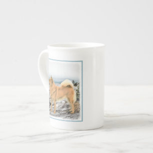 Finsk spitz vid Seashore Painting - Hund Art Benporslin Mugg