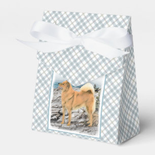 Finsk spitz vid Seashore Painting - Hund Art Presentaskar