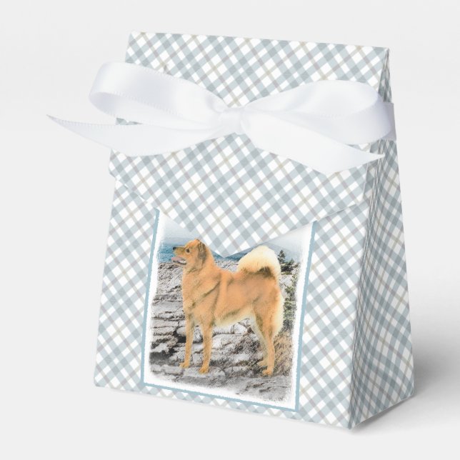 Finsk spitz vid Seashore Painting - Hund Art Presentaskar (Framsidan Sidan)
