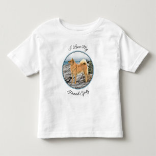 Finsk spitz vid Seashore Painting - Hund Art T Shirt