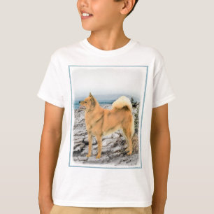 Finsk spitz vid Seashore Painting - Hund Art T Shirt