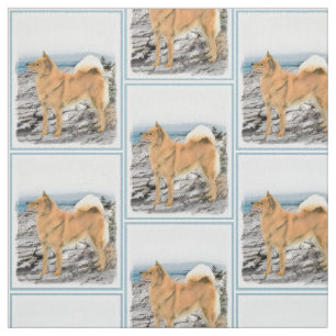 Finsk spitz vid Seashore Painting - Hund Art Tyg