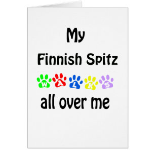 Finsk Spitz Walks Design Hälsningskort