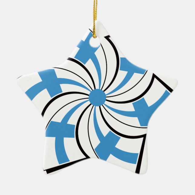 Finsk Stjärna Julgransprydnad Keramik (Framsidan)