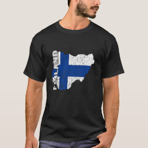 Finsk stolthet Patriotisk finne Finlandskarta Fins T Shirt