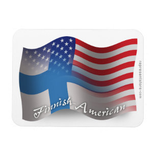 Finska-Amerikan som vinkar flagga Magnet