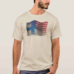 Finska-Amerikan som vinkar flagga T Shirt