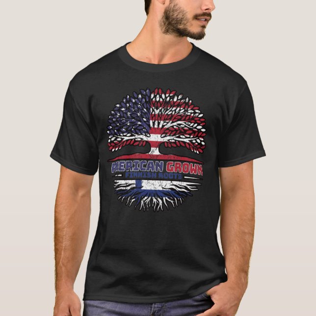 Finska amerikanska amerikanska amerikanska amerika t shirt (Framsida)