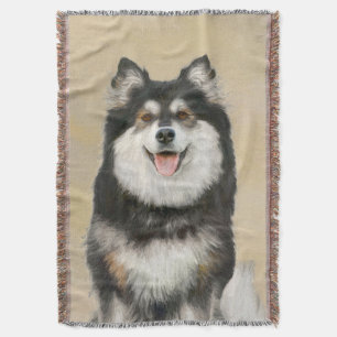 Finska apphund Painting - Cute Original Hund Art Filt