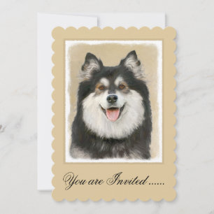 Finska apphund Painting - Cute Original Hund Art Inbjudningar