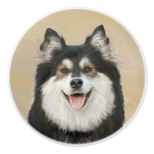 Finska apphund Painting - Cute Original Hund Art Knopp