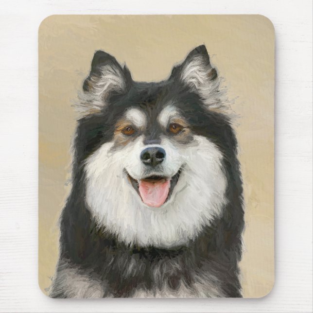 Finska apphund Painting - Cute Original Hund Art Musmatta (Framsidan)