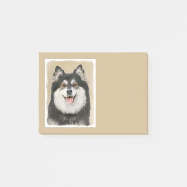 Finska apphund Painting - Cute Original Hund Art Post-it Block (Framsida)