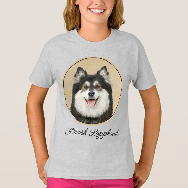 Finska apphund Painting - Cute Original Hund Art T Shirt (Framsida)