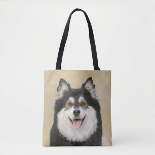 Finska apphund Painting - Cute Original Hund Art Tygkasse
