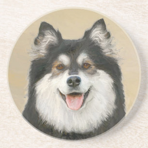 Finska apphund Painting - Cute Original Hund Art Underlägg