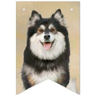 Finska apphund Painting - Cute Original Hund Art Vimplar