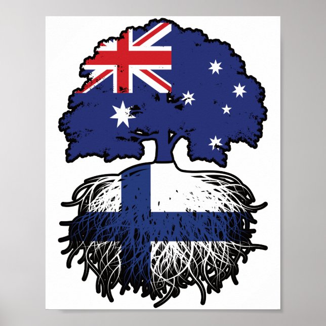 Finska australiska Australiens Träd-rötter Poster (Framsidan)