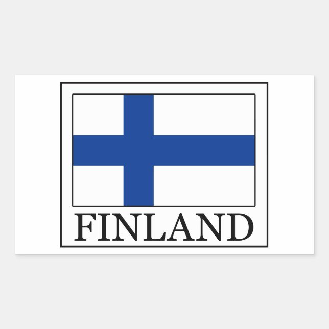 Finska dekaler rektangulärt klistermärke (Framsida)
